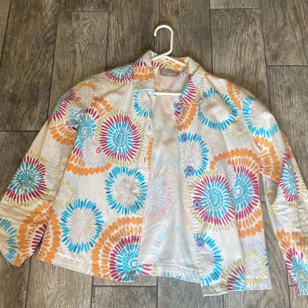 Life Style Multi Color Collared Shirt Blazer